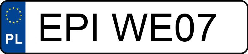 Numer rejestracyjny EPI WE07 posiada OPEL CALIBRA - EPIWE07