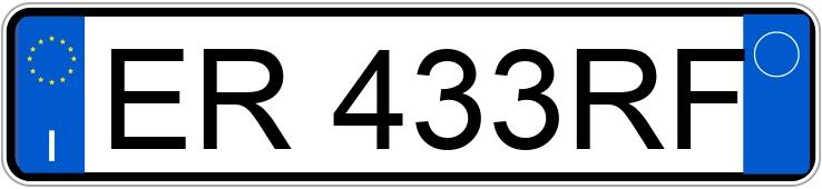 Il numero di registrazione ER433RF ha PEUGEOT 208