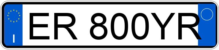 Numer rejestracyjny ER800YR posiada LANCIA Ypsilon 3a serie