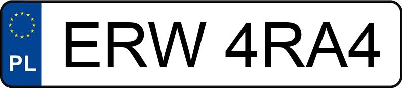 Numer rejestracyjny ERW 4RA4 posiada SKODA SUPERB - ERW4RA4