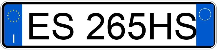 Numer rejestracyjny ES265HS posiada VOLKSWAGEN up!