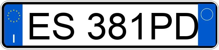 The registration number ES381PD has VOLKSWAGEN GOLF