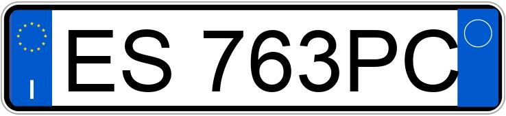 The registration number ES763PC has FIAT SEDICI