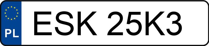 Numer rejestracyjny ESK 25K3 posiada VOLVO XC60 D - ESK25K3 Numer rejestracyjny ESK 25K3 posiada VOLVO XC60 D - ESK25K3