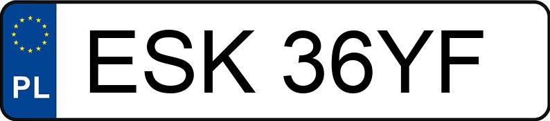 Numer rejestracyjny ESK 36YF posiada OPEL Vectra C 1.8 MR`02 E3 Elegance - ESK36YF