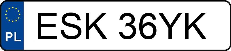 Numer rejestracyjny ESK 36YK posiada VOLVO V50 - ESK36YK