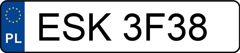 Numer rejestracyjny ESK 3F38 posiada VOLVO V50 - ESK3F38