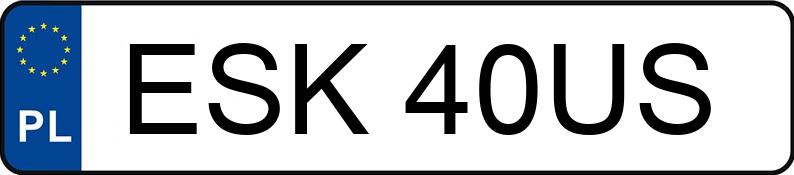 Numer rejestracyjny ESK 40US posiada BMW 520 Diesel MR`03 E3 E60 520 Diesel MR`03 E3 E60 - ESK40US