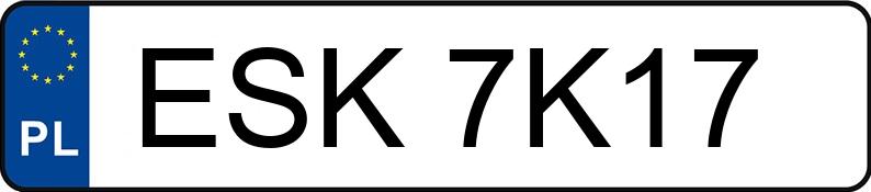 Numer rejestracyjny ESK 7K17 posiada MITSUBISHI OUTLANDER - ESK7K17 Numer rejestracyjny ESK 7K17 posiada MITSUBISHI OUTLANDER - ESK7K17