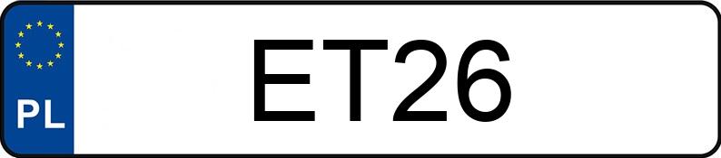 Numer rejestracyjny ET 26 posiada DODGE CHALLENGER - ET26 Numer rejestracyjny ET 26 posiada DODGE CHALLENGER - ET26