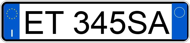 Numer rejestracyjny ET345SA posiada FIAT Panda 2a serie