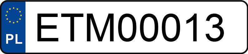 Numer rejestracyjny ETM 00013 posiada MERCEDES-BENZ CLA 200 MR`13 E5 117 AMG Shooting Brake - ETM00013