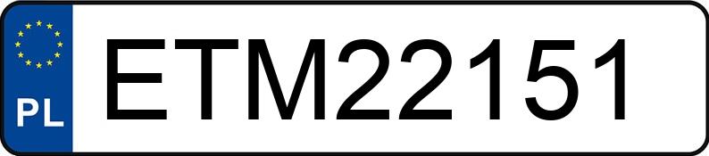 Numer rejestracyjny ETM 22151 posiada AUDI A3 SPORTBACK - ETM22151