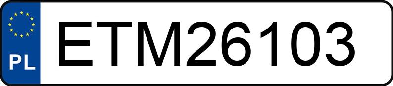 Numer rejestracyjny ETM 26103 posiada VOLKSWAGEN PASSAT - ETM26103