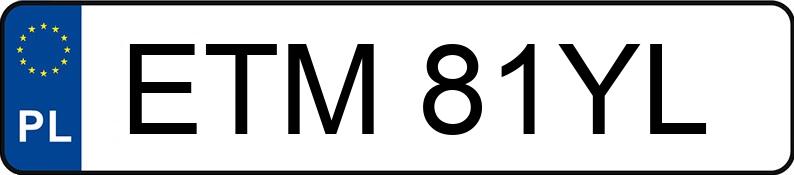 Numer rejestracyjny ETM 81YL posiada TOYOTA AVENSIS 1.6 - ETM81YL