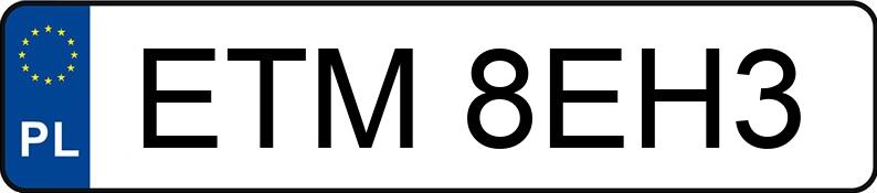 Numer rejestracyjny ETM 8EH3 posiada SKODA SUPERB 1.9 TDI - ETM8EH3