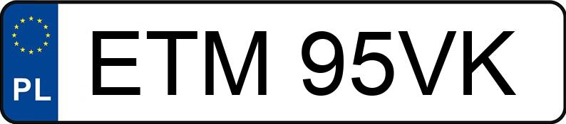 Numer rejestracyjny ETM 95VK posiada OPEL ASTRA 1.6 KAT - ETM95VK