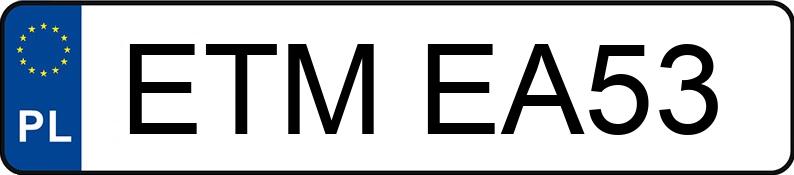 Numer rejestracyjny ETM EA53 posiada VOLKSWAGEN GOLF - ETMEA53 Numer rejestracyjny ETM EA53 posiada VOLKSWAGEN GOLF - ETMEA53