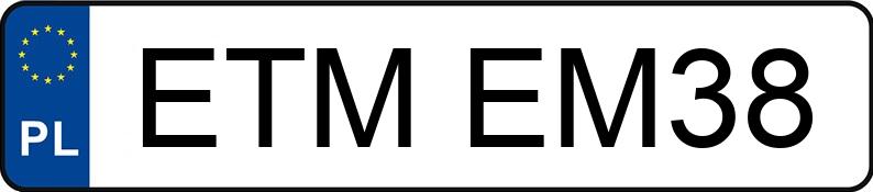 Numer rejestracyjny ETM EM38 posiada OPEL ASTRA-F - ETMEM38