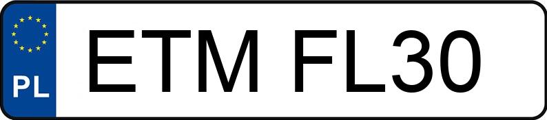 Numer rejestracyjny ETM FL30 posiada BMW X3 3.0D - ETMFL30