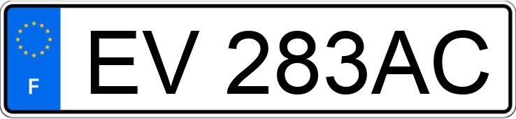 Numer rejestracyjny EV283AC posiada  