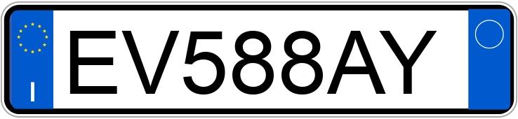 Numer rejestracyjny EV588AY posiada FIAT 500