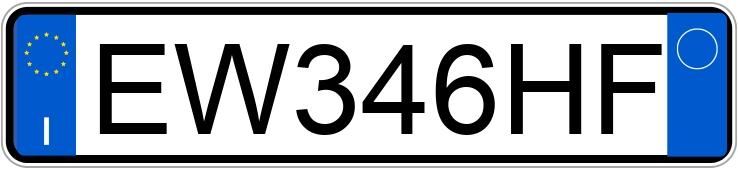 Numer rejestracyjny EW346HF posiada FIAT 500