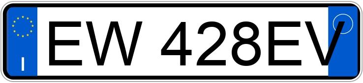 Numer rejestracyjny EW428EV posiada FIAT 500