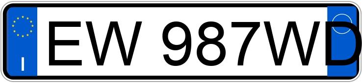 Numer rejestracyjny EW987WD posiada FIAT 500L