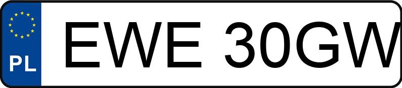 Numer rejestracyjny EWE 30GW posiada KIA SPORTAGE - EWE30GW