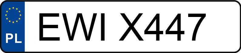 Numer rejestracyjny EWI X447 posiada FIAT Uno 45 Kat. MR`90 ie - EWIX447
