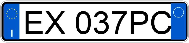 Numer rejestracyjny EX037PC posiada FIAT 500 Numer rejestracyjny EX037PC posiada FIAT 500