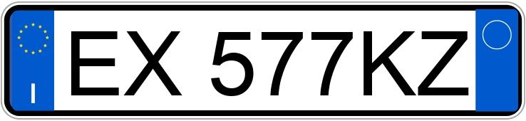 Numer rejestracyjny EX577KZ posiada TOYOTA Prius 3a serie