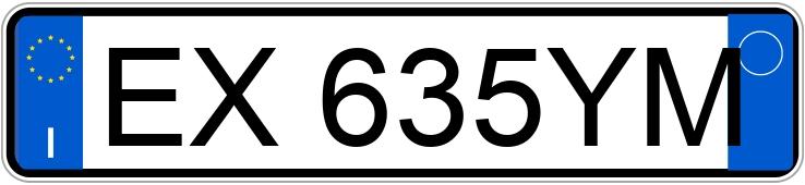 Numer rejestracyjny EX635YM posiada  