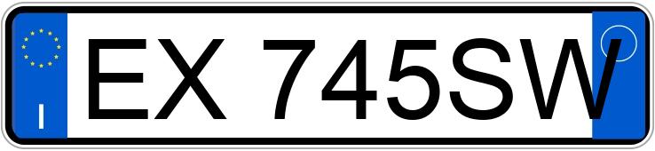 Numer rejestracyjny EX745SW posiada MINI Mini Countrym.