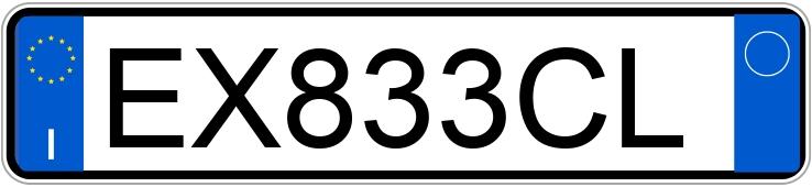 Numer rejestracyjny EX833CL posiada FIAT 500