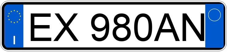 Numer rejestracyjny EX980AN posiada FIAT Bravo 2a serie