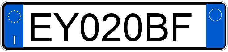 Numer rejestracyjny EY020BF posiada FIAT Panda 3a serie