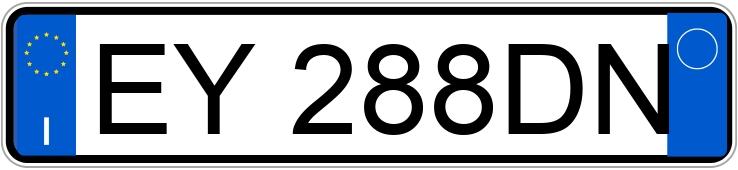 Numer rejestracyjny EY288DN posiada FIAT Panda 2a serie