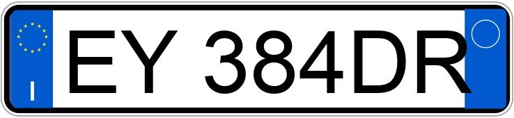 O número de registro EY384DR tem FIAT PANDA