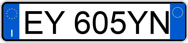 Numer rejestracyjny EY605YN posiada Bnv Serie1