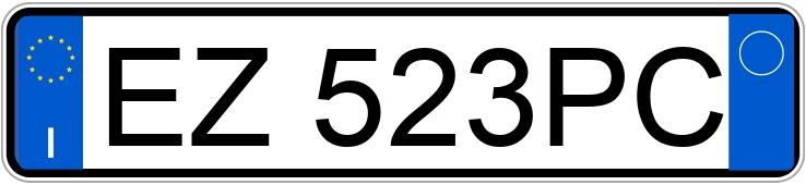 Numer rejestracyjny EZ523PC posiada SUZUKI Vitara