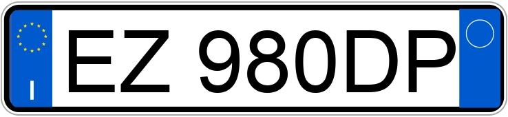 Numer rejestracyjny EZ980DP posiada FIAT Punto 4a serie Numer rejestracyjny EZ980DP posiada FIAT Punto 4a serie
