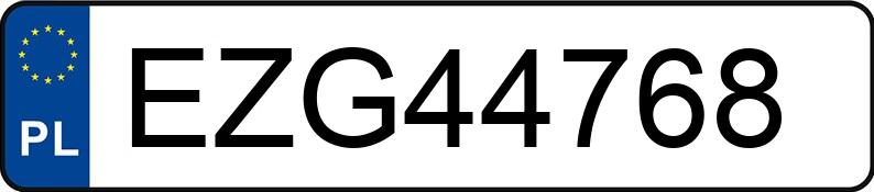 Skradziono pojazd o numerach rejestracyjnych EZG44768