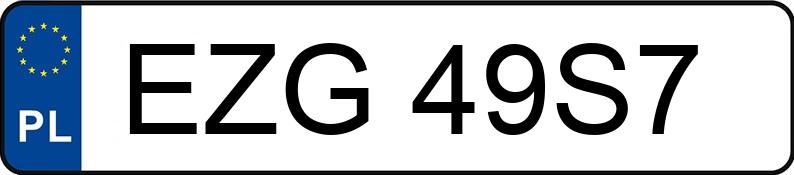 Numer rejestracyjny EZG 49S7 posiada OPEL Astra 1.6i Kat. MR`95 GL - EZG49S7