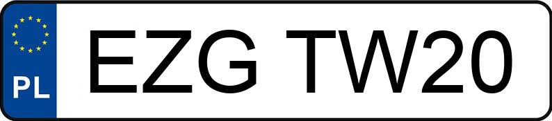 Numer rejestracyjny EZG TW20 posiada VOLKSWAGEN GOLF 1,8 KAT - EZGTW20