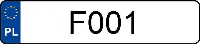 Numer rejestracyjny F001 posiada FORD EDGE