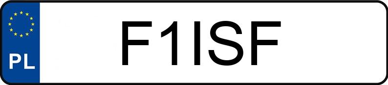 Numer rejestracyjny F1ISF posiada LEXUS IS F MR`06 E4 IS F MR`06 E4