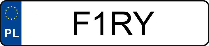 Numer rejestracyjny F1RY posiada FORD MUSTANG
