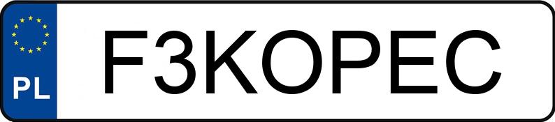 Numer rejestracyjny F3KOPEC posiada TOYOTA AURIS Numer rejestracyjny F3KOPEC posiada TOYOTA AURIS